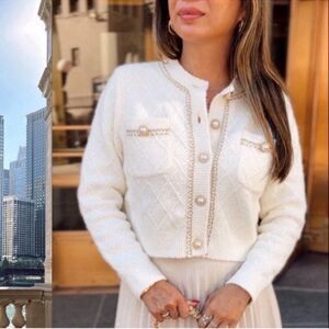 New Knit Cardigan Sweaters Long Sleeve Open Front Button Down